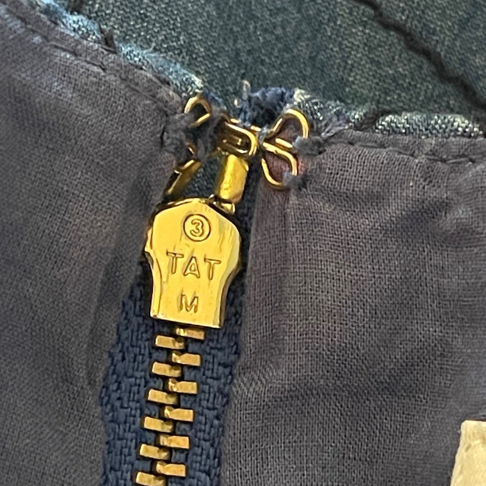 Kate Spade Denim Quilted Shift Dress Blue Gold Zipper Preppy Mod Coastal Size 2 - Picture 7 of 14